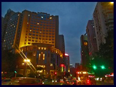 Yuexiu district by night, near one of the gates to Yuexiu Park.